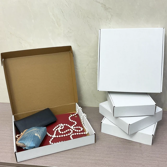 Alt view image 4 of 7 - 13x11x2 Inch Shipping Boxes Set of 25,White Corrugated Cardboard Mailers Recycled Literature Mailer, Small Business Packaging, Mailing, Moving, Storage, Gifting, Wrapping, E-Commerce, Tuck Top