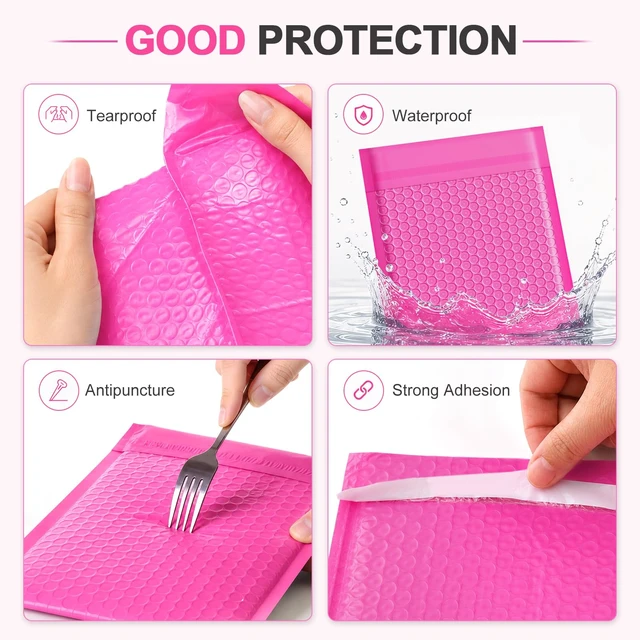 Alt view image 3 of 7 - Bubble Mailers 6x10 100 Pack Waterproof Padded Envelopes Self Seal Small Packaging Shipping Bags for Small Businesses to Package and Mail Jewelry Cosmetics, Electronic Products, Cards