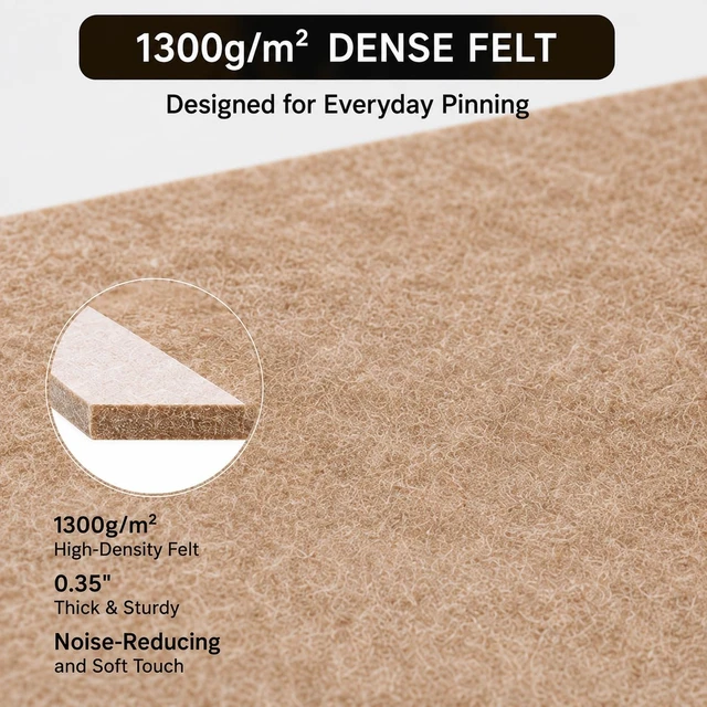 Alt view image 5 of 7 - Hexagon Cork Boards for Walls Self Adhesive, 10 Pack 12 x 10 inch 1300g/m² Dense Felt Bulletin Tiles, Frameless, Peel and Stick, Renter Friendly, Modern, Modular, for Office Dorm Room Decor