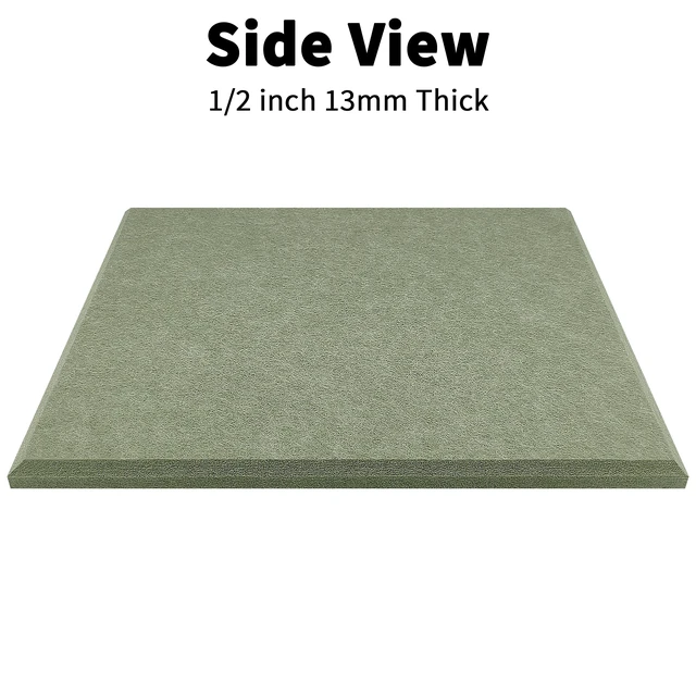 Alt view image 3 of 7 - 1/2'' Thick Felt Bulletin Cork Board Tiles for Walls Self Adhesive Frameless Corkboard Alternative, 1700g/m² Dense Felt Board Squares, Renter Friendly, Removable, Sage, 8 Pack 12x12 in