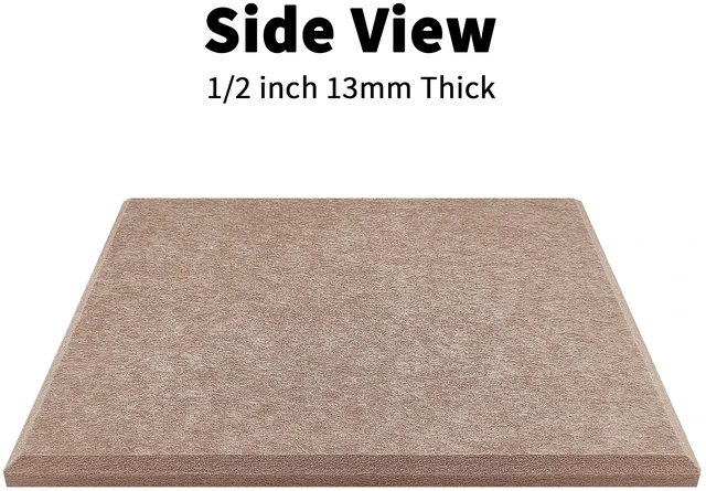 Alt view image 3 of 7 - 1/2'' Ultra Thick Felt Bulletin Pin Board Corkboard for Office Wall Half Inch Dense Polyester Felt Board, Frameless, Modular, Zero Crumbling, Removable Adhesive Tabs, 8 Pack 12'' Squares Tiles