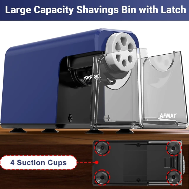 Alt view image 7 of 7 - PSD1 6-Hole Electric Pencil Sharpener, Cordless & Rechargeable, Pencil Sharpener for Classroom, Heavy Duty Pencil Sharpeners for 6-11mm Pencils, Auto Stop, Super Fast, 10,000+ Sharpenings