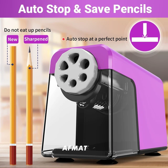Alt view image 5 of 7 - PSD1 6-Hole Electric Pencil Sharpener, Cordless & Rechargeable, Colored Pencil Sharpener for 6-11mm Pencils, Auto Stop, Super Fast, 10,000+ Sharpenings, Battery Powered for Classroom/Home/Office