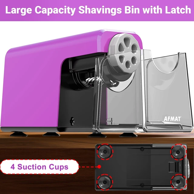 Alt view image 7 of 7 - PSD1 6-Hole Electric Pencil Sharpener, Cordless & Rechargeable, Colored Pencil Sharpener for 6-11mm Pencils, Auto Stop, Super Fast, 10,000+ Sharpenings, Battery Powered for Classroom/Home/Office