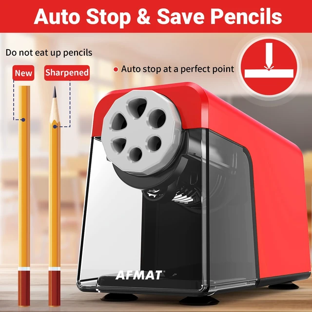 Alt view image 4 of 7 - PSD1 Electric Pencil Sharpener 6 Hole, Cordless & Rechargeable, Colored Pencil Sharpener for 6-11mm Pencils, Auto Stop, Super Fast, 10,000+ Sharpenings, Battery Powered for Classroom/Home/Office