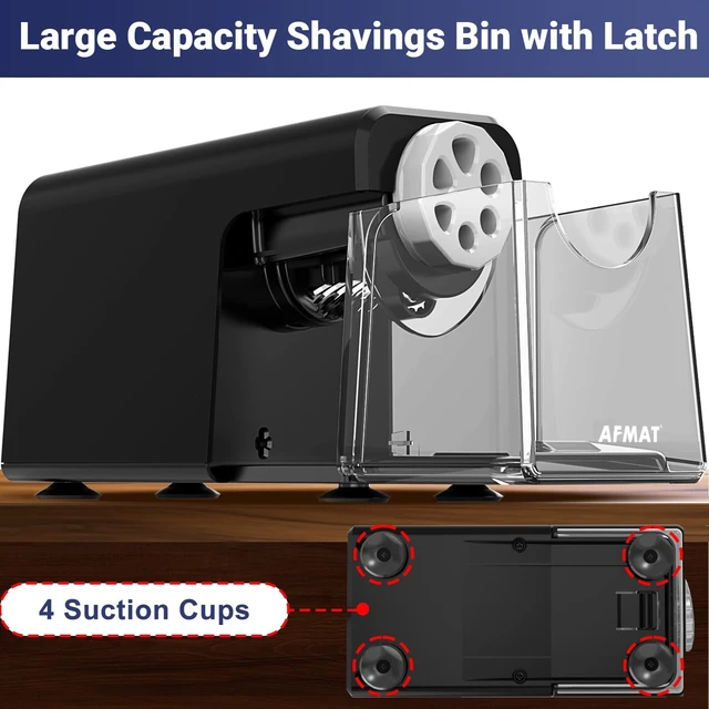 Alt view image 7 of 7 - PSD1 6-Hole Electric Pencil Sharpener for Classroom, Cordless & Rechargeable, Heavy Duty Pencil Sharpeners for 6-11mm Colored Pencils, Auto Stop, Super Fast, 10,000+ Sharpenings, Battery Powered