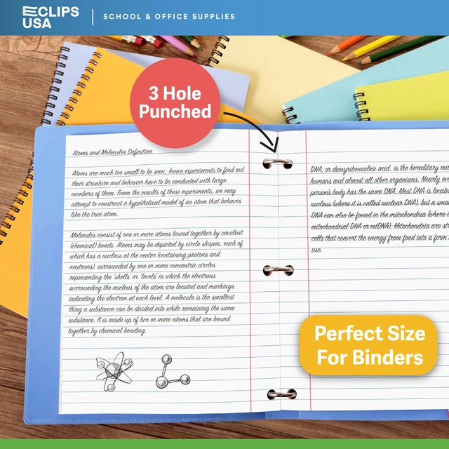 Alt view image 5 of 7 - Wide Ruled Loose Leaf Paper Wide Ruled Notebook Paper Lined Writing Filler Paper 10.5 x 8 56 gsm 900 Sheets 150 Sheet Per Pack (6 Pack)
