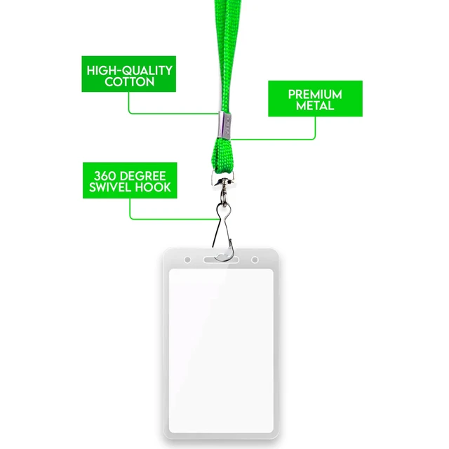 Alt view image 5 of 7 - 100-Pack Green Lanyards for ID Badges with Swivel J-Hooks - Versatile Neck Lanyard for Keys, Card Holders, Whistles, and More - Ideal for Offices, Teachers, Kids, and Cruise Ship Cards