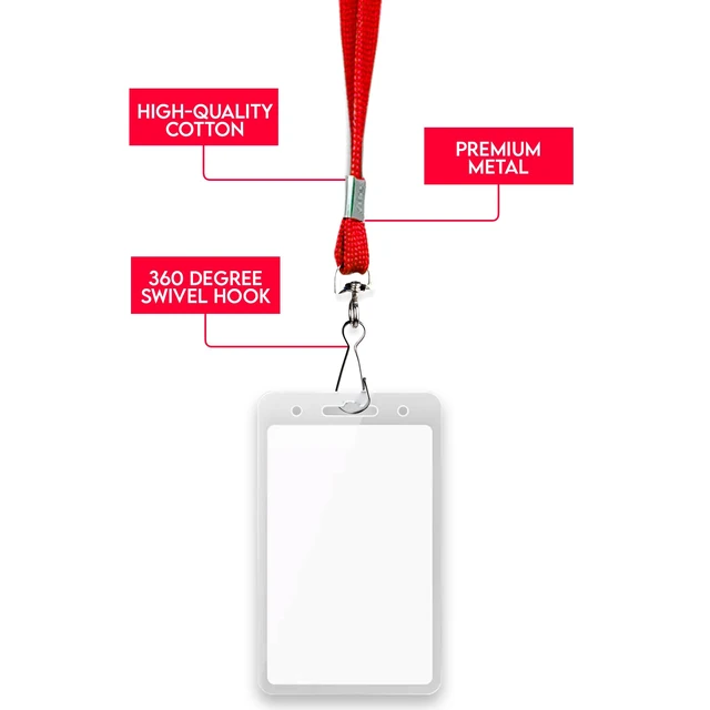 Alt view image 5 of 7 - 100-Pack Red Lanyards for ID Badges with Swivel J-Hooks - Versatile Neck Lanyard for Keys, Card Holders, Whistles, and More - Ideal for Offices, Teachers, Kids, and Cruise Ship Cards