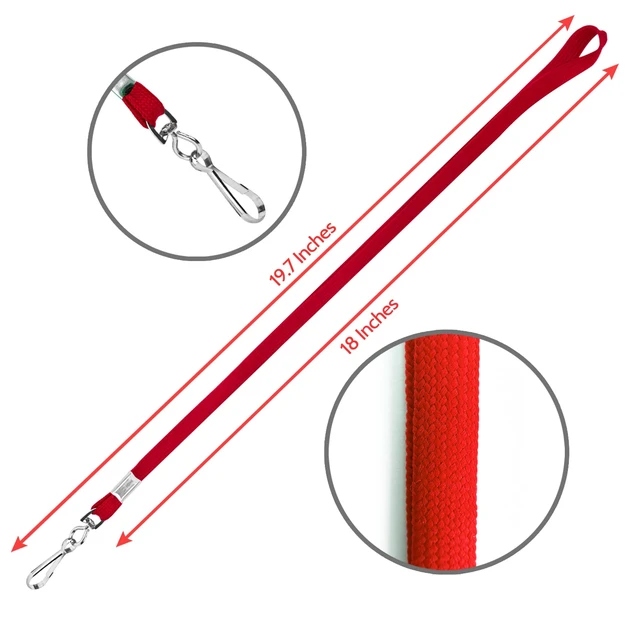Alt view image 4 of 7 - 100-Pack Red Lanyards for ID Badges with Swivel J-Hooks - Versatile Neck Lanyard for Keys, Card Holders, Whistles, and More - Ideal for Offices, Teachers, Kids, and Cruise Ship Cards