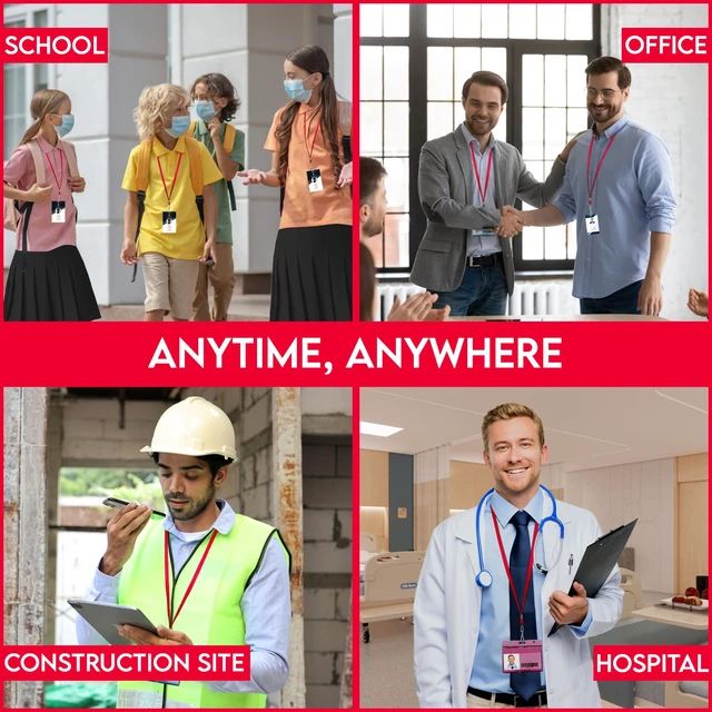 Alt view image 7 of 7 - 100-Pack Red Lanyards for ID Badges with Swivel J-Hooks - Versatile Neck Lanyard for Keys, Card Holders, Whistles, and More - Ideal for Offices, Teachers, Kids, and Cruise Ship Cards