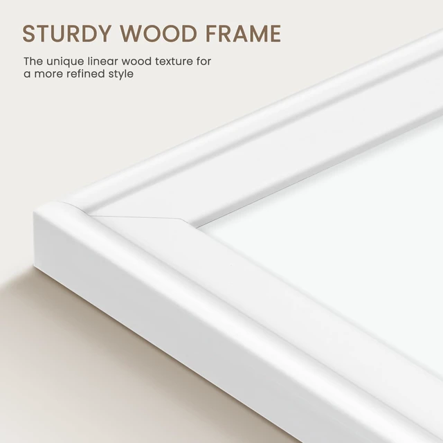 Alt view image 3 of 7 - Magnetic White Board for Wall, 36" x 24", Decorative Wooden Frame, White Dry Erase Board, Wall Mounted, Aesthetic Writing Board for Home, Office, School