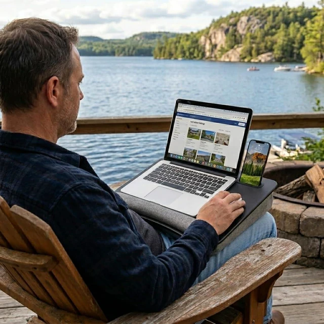Alt view image 7 of 7 - Portable Laptop Lap Desk Black, Fits 15.6" Laptops 13.5 Device Slot, Dual-Purpose Wrist Rest and Device Ledge, Two Storage Pockets, Full Microbead Cushion