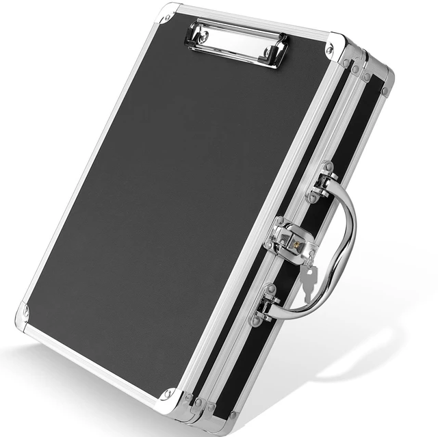 Main image of Key Lock Clipboard Storage Box, Heavy Duty Clipboard with Storage Metal Locking with Handle, Lock Box Maximum Security - Holds Letter Size Paper, 12.6 x 9.6 inch