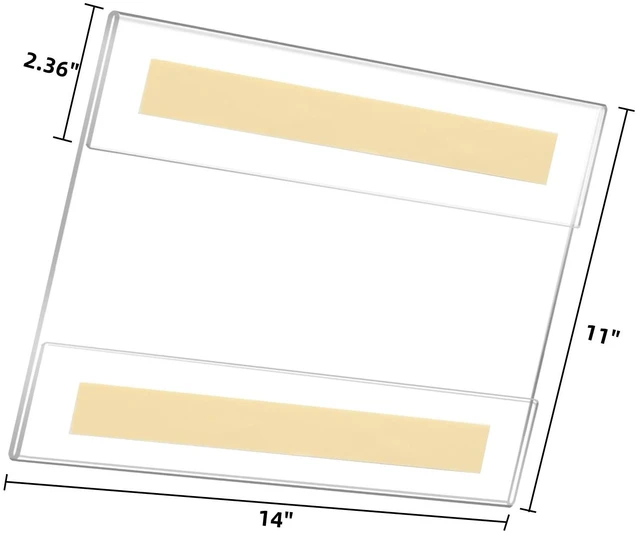 Alt view image 2 of 6 - Acrylic Sign Holder 11x14 Horizontal, Clear Plastic Wall Mount Sign Holder Poster Paper Holder with Double Sided Adhesive Tape for Office, Home, Store, Restaurant-No Drilling(6 Pack)