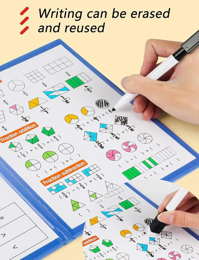 Alt view image 5 of 6 - Magnetic Fraction Educational Puzzle,Magnetic Fraction Tiles & Fraction Circles,Math Manipulatives for Elementary School, Montessori Fraction Manipulatives Learning Toys for Kids