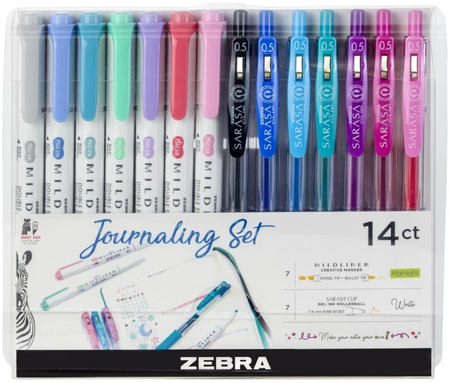 Main image of MILDLINER Highlighter & SARASA Clip Gel Set, Assorted, 14-Pack Includes 7 MILDLINER Highlighters and 7 SARASA Clip Gel Pens, Ideal for Journaling, Planners, and Note-Taking (10014)