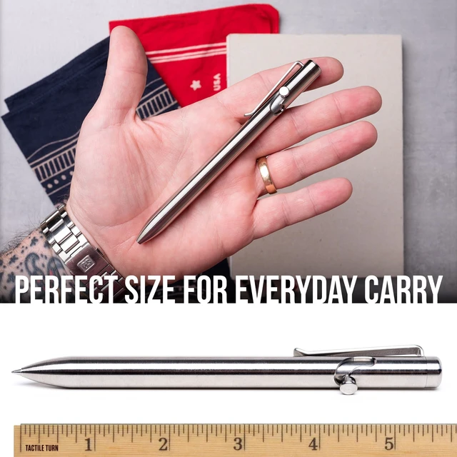 Alt view image 2 of 7 - Titanium Bolt Action Pen - Standard Length - 100% Made in the USA - All-Metal Construction - Guaranteed for Life