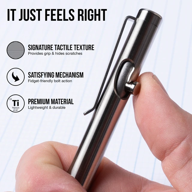 Alt view image 3 of 7 - Titanium Bolt Action Pen - Standard Length - 100% Made in the USA - All-Metal Construction - Guaranteed for Life