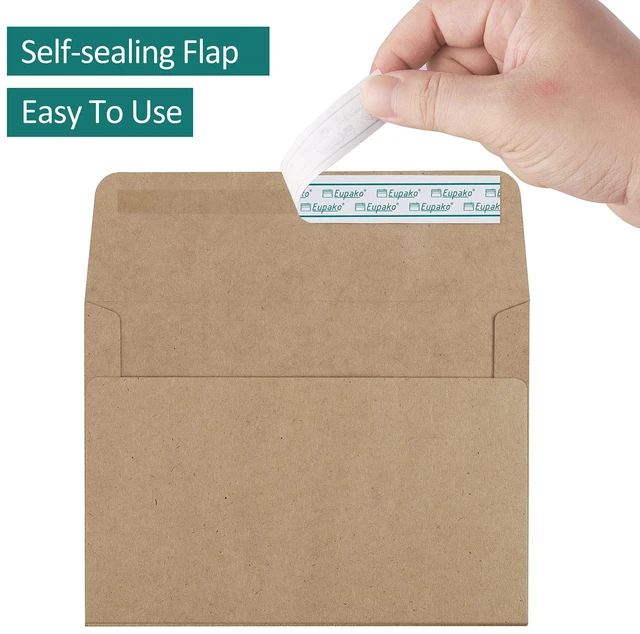 Alt view image 3 of 7 - 5x7 Envelopes Self Seal 250 Pack, Brown A7 Envelopes, Kraft Paper Envelope for 5x7 Cards, Photos, Invitations, Wedding, Graduation, Baby Shower, 5.25 x 7.25 Inches