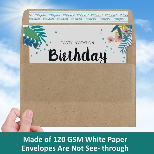 Alt view image 4 of 7 - 5x7 Envelopes Self Seal 250 Pack, Brown A7 Envelopes, Kraft Paper Envelope for 5x7 Cards, Photos, Invitations, Wedding, Graduation, Baby Shower, 5.25 x 7.25 Inches