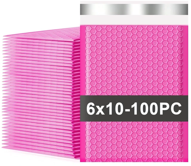 Main image of Bubble Mailers 6x10 100 Pack Waterproof Padded Envelopes Self Seal Small Packaging Shipping Bags for Small Businesses to Package and Mail Jewelry Cosmetics, Electronic Products, Cards