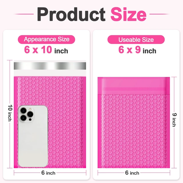 Alt view image 2 of 7 - Bubble Mailers 6x10 100 Pack Waterproof Padded Envelopes Self Seal Small Packaging Shipping Bags for Small Businesses to Package and Mail Jewelry Cosmetics, Electronic Products, Cards