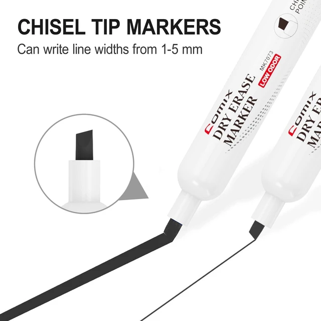 Alt view image 3 of 7 - Dry Erase Markers, Chisel Tip Whiteboard Markers, 36 Count, Black Low Odor, Non-toxic, Smooth Writing, Easy to erase, Suitable for Classroom, Teachers, Office, School Supplies