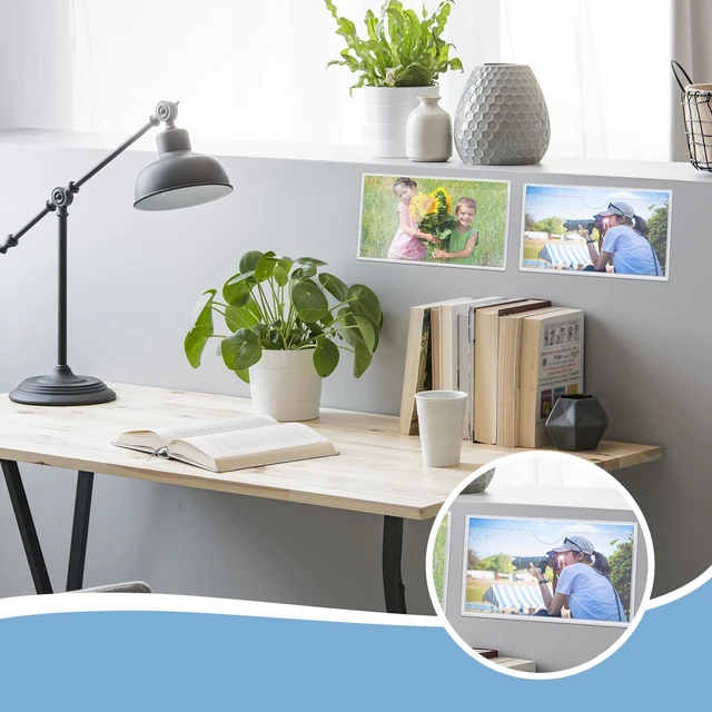 Alt view image 4 of 7 - 200 Pack 2.48 x 4.06 Inch Self Adhesive Label Pockets Bin Labels Bulk Plastic Holders Labels for Storage Bins, Waterproof Clear Index Card Sleeves, Classroom Nameplate Tote Photos Protect