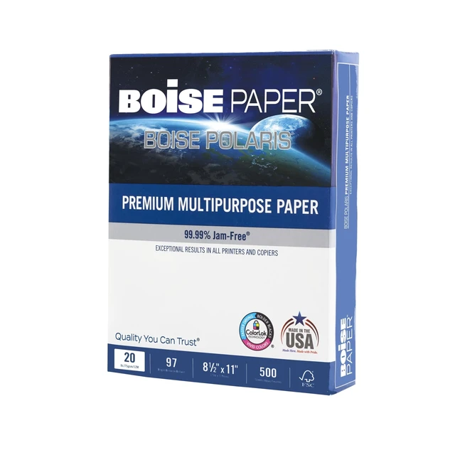 Alt view image 3 of 7 - Premium Multi-Use Printer & Copy Paper, 10 Reams, White, Letter (8.5inx11in), 5000 Sheets Per Case, 20 Lb, 97 Brightness, FSC Certified