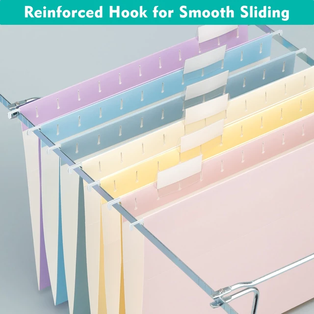 Alt view image 3 of 7 - Hanging File Folders Letter Size, 30-Pack Hanging File Folder with 1/5-Cut Tabs, Color File Folders Hanging Organizers for Filing Cabinet, Bulky Files & Medical Charts