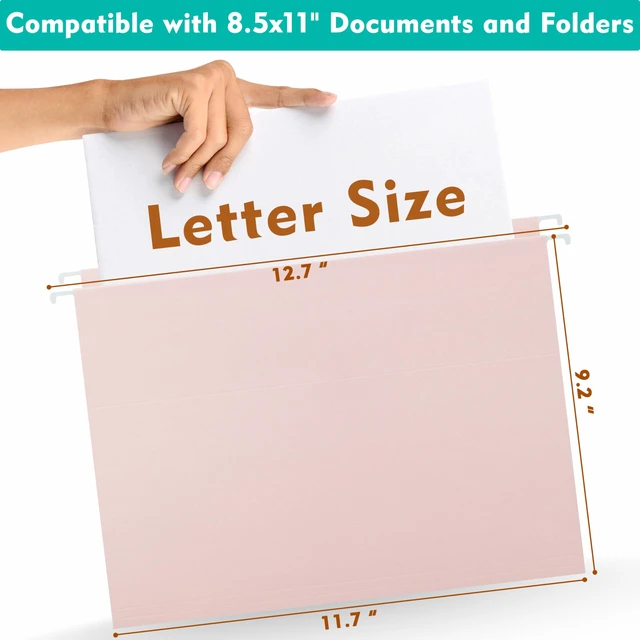 Alt view image 2 of 7 - Hanging File Folders Letter Size, 30-Pack Hanging File Folder with 1/5-Cut Tabs, Color File Folders Hanging Organizers for Filing Cabinet, Bulky Files & Medical Charts