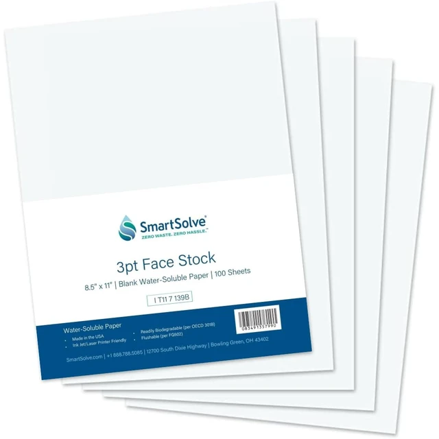 Alt view image 2 of 6 - 3 pt. Water-Soluble Paper Dissolves Quickly in Water Biodegradable Eco-Friendly Printer Compatible Crafts, Drawing, Notes Letter Size, 8.5 x 11 Pack of 100 White Sheets