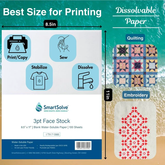 Alt view image 3 of 6 - 3 pt. Water-Soluble Paper Dissolves Quickly in Water Biodegradable Eco-Friendly Printer Compatible Crafts, Drawing, Notes Letter Size, 8.5 x 11 Pack of 100 White Sheets