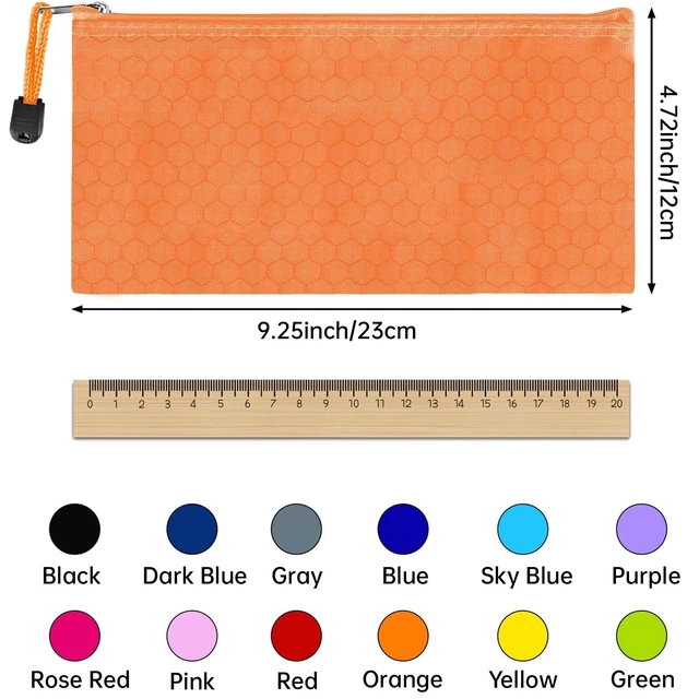 Alt view image 2 of 7 - 35pcs Pencil Pouch Bulk, 9.3x4.7 Inches Small Zipper Pouches for Bill Office School Supplies Cosmetics Travel Accessories in 12 Colors