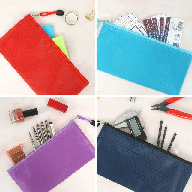 Alt view image 6 of 7 - 35pcs Pencil Pouch Bulk, 9.3x4.7 Inches Small Zipper Pouches for Bill Office School Supplies Cosmetics Travel Accessories in 12 Colors