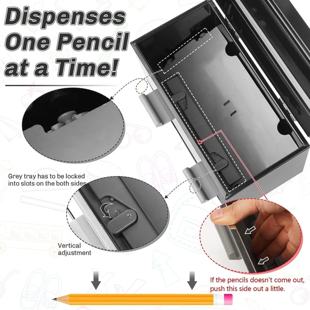 Alt view image 2 of 6 - Pencil Dispenser for Classroom, Stainless Steel Pen Holder, Black Pencil Holder for Desk, School Must Haves for Classroom Home Restaurant, Bulk Pencils Storage, Unwrapped Straws Storage