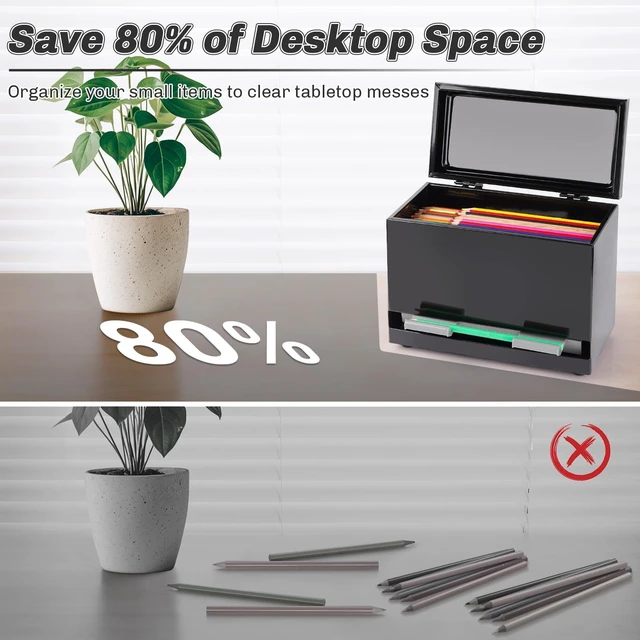 Alt view image 6 of 6 - Pencil Dispenser for Classroom, Stainless Steel Pen Holder, Black Pencil Holder for Desk, School Must Haves for Classroom Home Restaurant, Bulk Pencils Storage, Unwrapped Straws Storage