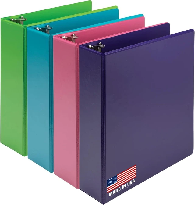 Main image of BioBinder 3 Inch (4-Pack) - Durable Plant-Based 3 Ring View Binder, USDA Certified Biobased, Customizable Nonstick Cover & Spine - 550 Sheet Capacity, Letter Size School Office Organizer