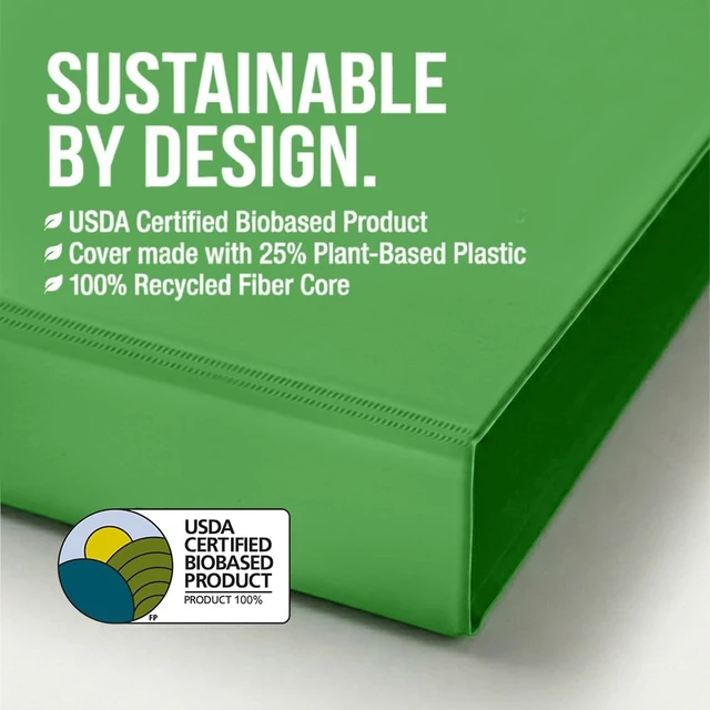 Alt view image 2 of 7 - BioBinder 3 Inch (4-Pack) - Durable Plant-Based 3 Ring View Binder, USDA Certified Biobased, Customizable Nonstick Cover & Spine - 550 Sheet Capacity, Letter Size School Office Organizer