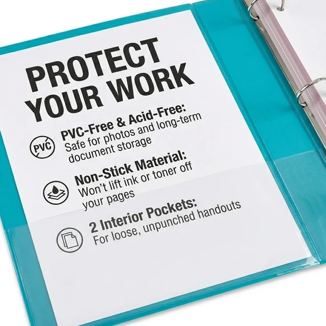 Alt view image 4 of 7 - BioBinder 3 Inch (4-Pack) - Durable Plant-Based 3 Ring View Binder, USDA Certified Biobased, Customizable Nonstick Cover & Spine - 550 Sheet Capacity, Letter Size School Office Organizer