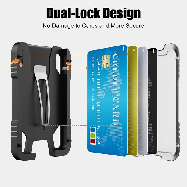 Alt view image 7 of 7 - Retractable Badge Holders, Magnetic Retractable Keychain with Carbon Fiber ID Card Holder (Holds 5 Cards), Heavy Duty Badge Reel with Phone Tether Tab, for Work and Daily Use