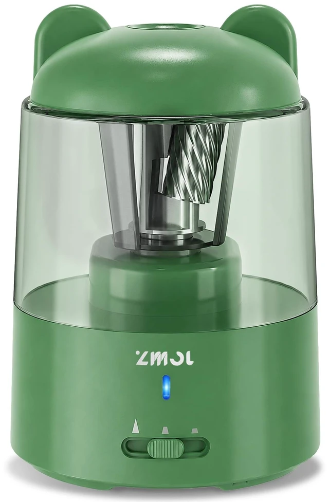 Main image of Rechargeable Electric Pencil Sharpener for Colored Pencils Green Automatic Stop 3 Modes To Choose Quick Charge Classroom/Home use