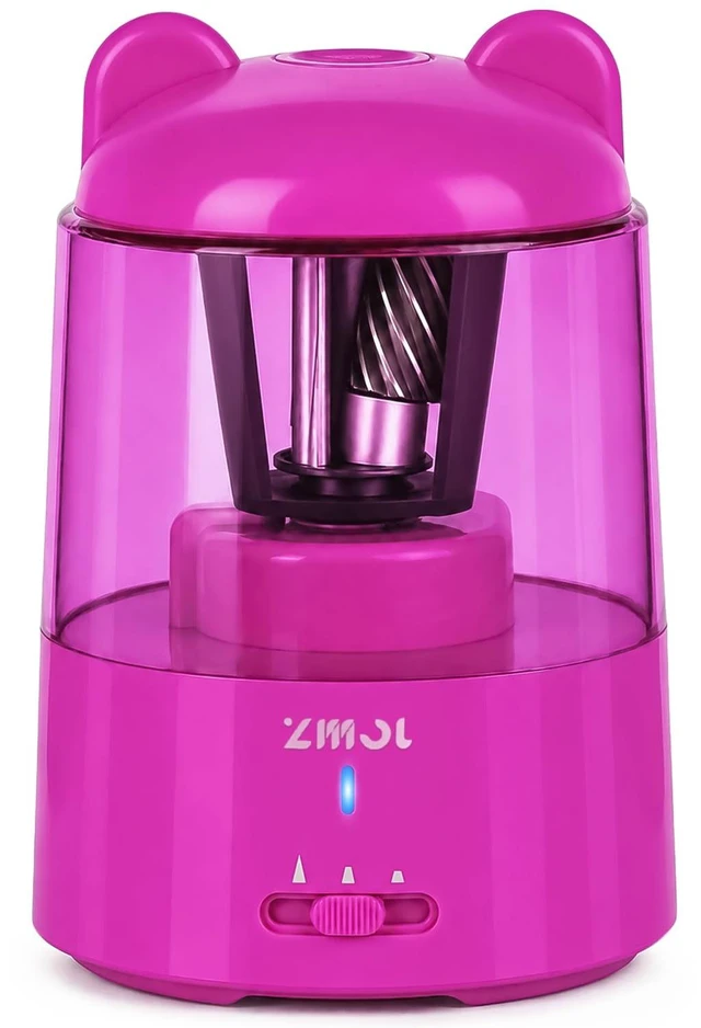 Main image of Rechargeable Electric Pencil Sharpener for Colored Pencils Pink Automatic Stop 3 Modes To Choose Quick Charge Classroom/Home use