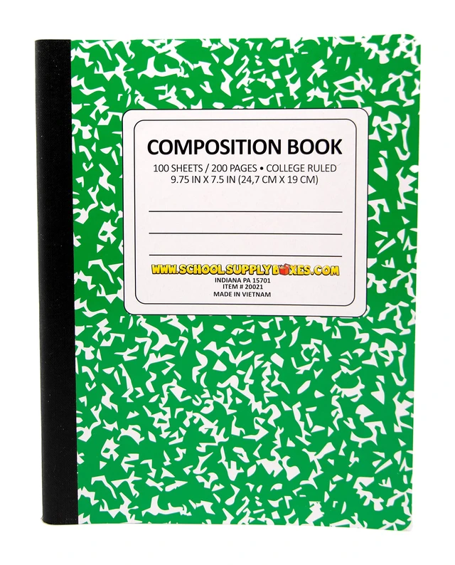 Alt view image 5 of 7 - 100 Sheet Composition Notebooks 5 College Ruled Writing Notebooks - 1 Black, 1 Red, 1 Green, 1 Blue, and 1 Yellow (College Ruled)