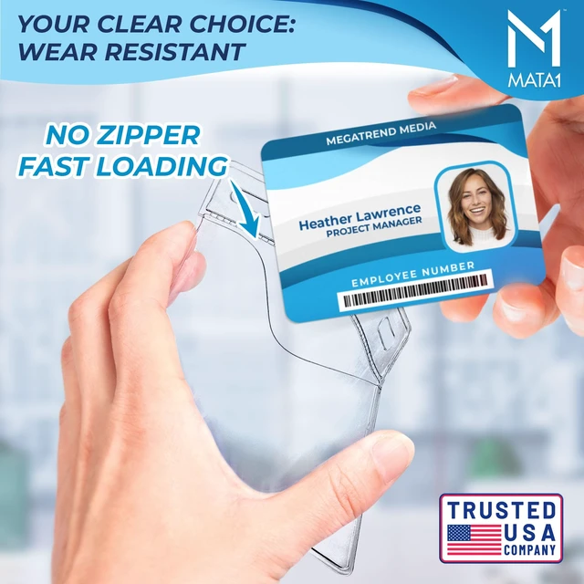 Alt view image 2 of 7 - 4x3 Thick ID Card, Name Badge Holder - 500 Pack, Horizontal, No Zipper