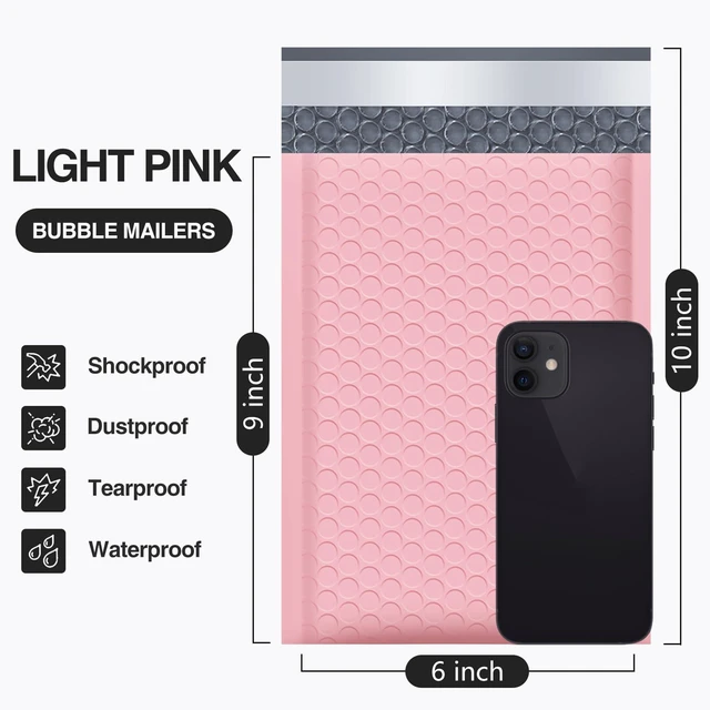 Alt view image 2 of 7 - Bubble Mailers 6x10 Inch Light Pink 25 Pack Poly Padded Envelopes Small Business Mailing Packages Opaque Self Seal Adhesive Waterproof Boutique Shipping Bags for Jewelry Makeup Supplies #0