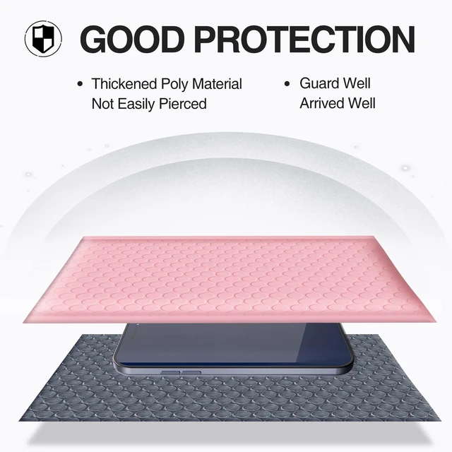 Alt view image 5 of 7 - Bubble Mailers 6x10 Inch Light Pink 25 Pack Poly Padded Envelopes Small Business Mailing Packages Opaque Self Seal Adhesive Waterproof Boutique Shipping Bags for Jewelry Makeup Supplies #0