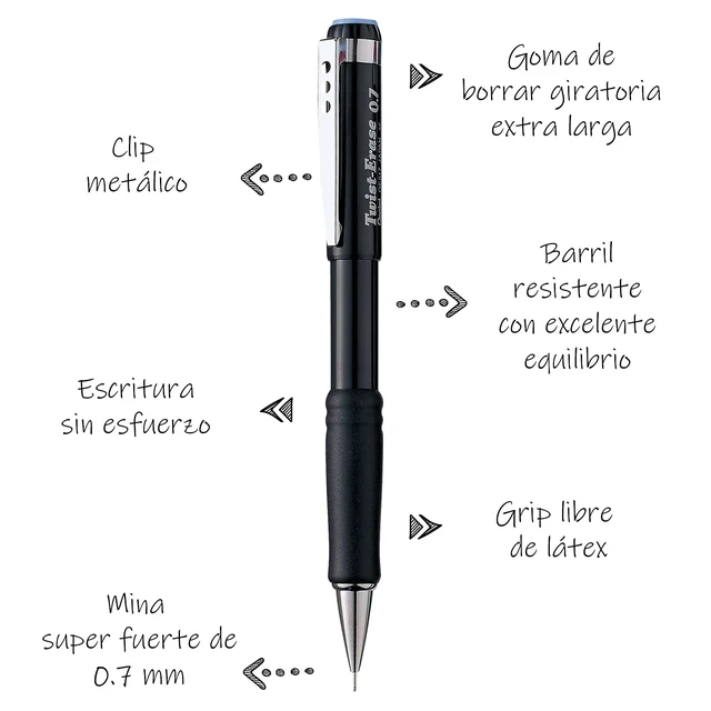 Alt view image 2 of 7 - Twist-Erase III Mechanical Pencil, (0.7mm), Black Barrel, 12 Pack (QE517A)