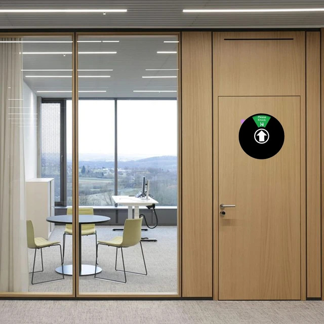 Alt view image 5 of 6 - 5 Pack Office Door Sign Privacy Sign for Home Conference Room (Black) Do Not Disturb, Please Knock, Out of Office, In a Meeting, Back Soon, Working Remotely Door Sign